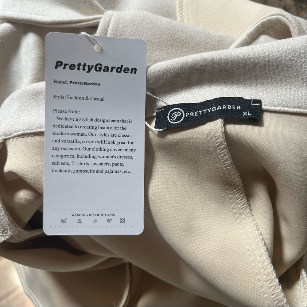 NEW cream-colored faux-suede moto jacket Vegan Jacket size XL - Picture 7 of 8